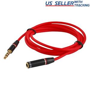5X 4FT 3.5mm 4-Pole AUX Extension Cable Stereo Audio Headphone Male to Female