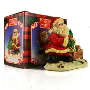 TRIPPIES "Santa with Tree" Christmas Table Decoration Ceramic Green See Through - Picture 1 of 9