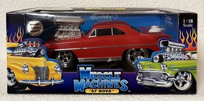 1/18 Muscle Machines Rojo 67 Chevy Nova Too Cool Foto 1 de 4