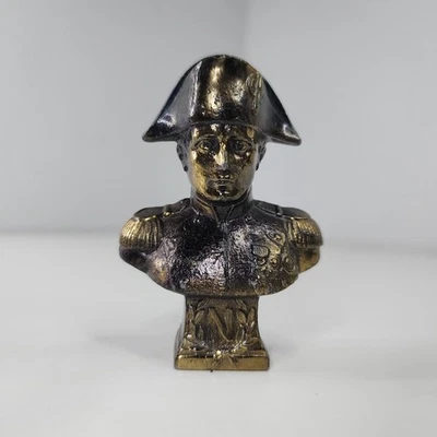 Busto de Napoleón Bonaparte RC Francia Vintage Tono Bronce 3 pulgadas Metal Figura Coleccionable Foto 1 de 4