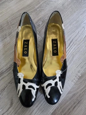 Tacones de gatito Zalo charol estampado perro talla 8N Foto 1 de 4