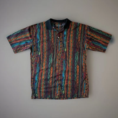 Polo Vintage Tunda Canada Coogi Grande Multicolor Hip Hop Brooklyn Streetwear Foto 1 de 4