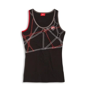 Camiseta De Mujer Verano en Algodón Original DUCATI Carreras '19 Negro/Rojo - Imagen 1 de 2