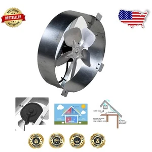 Galvanized Steel 12-Inch Solar Exhaust Fan – Perfect for Attics and Greenhouses - Picture 1 of 10