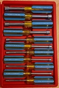 Proto Professional Tools USA 11 Pc METRIC Nut Driver Set 4mm - 14mm Case J9201MB - Picture 1 of 11