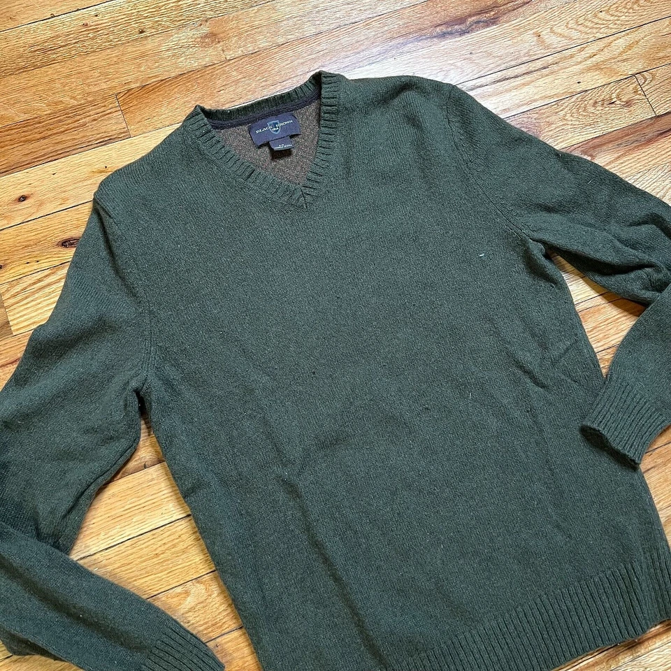 Suéter de lana con cuello en V negro marrón 1826 para hombre talla pequeña - verde 38 pulgadas pecho Foto 1 de 4