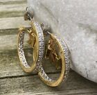 Danbury neuwertig Initial Hoop Ohrringe 14k vergoldet mit Diamonisse Diamanten K & M