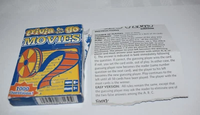 Trivia On The Go 1000 Questions MOVIES Edition Travel Card Game Fundex Cards - Image 1 of 4