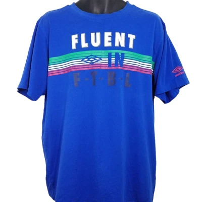 Umbro T Shirt Mens Size XL Fluent In FTBL Soccer Futbal Crew Neck Blue - Image 1 of 4