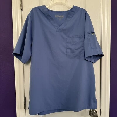 Blusa Médica Grey’s Anatomy 3 Bolsillos Azul Ciel 0103 Para Hombre Talla Grande Foto 1 de 4