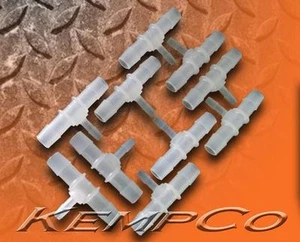 (10) 1/2" to 1/4" Hose Barb Reduction Tee Fittings Natural Polypropylene - Picture 1 of 2