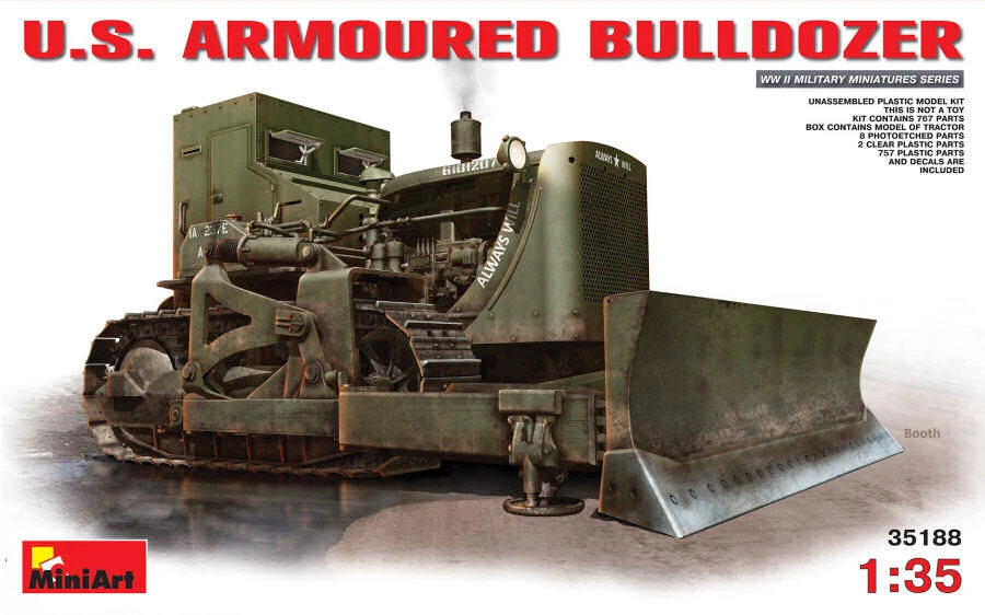 U.s. Armoured Bulldozer Kit 1 35 Miniart Min35188