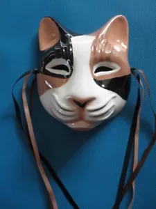 Maschera da parete gatto in ceramica di California Co. Cateye, vintage 1984 - Foto 1 di 5