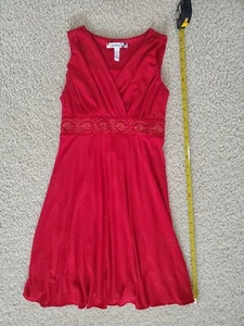 SPEECHLESS KIDS Girl's Size 7 RED Dress w/ Sliver Sparkle Sequins Beaded - Picture 1 of 6