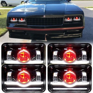 4PCS 4x6" LED Headlights Hi/Lo For Chevrolet Monte Carlo SS 1980-1988 El Camino - Picture 1 of 11