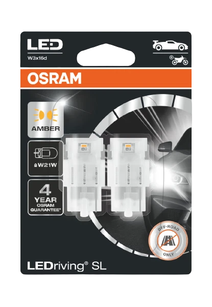 W21W LEDRIVING 7505DYP-02B AMBER LED Car Bulbs Osram W21W - Image 1 of 1