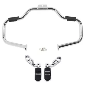 1 1/4" Mustache Engine Guard Highway Bar Footpegs Fit For Harley Softail 00-17 - Foto 1 di 14