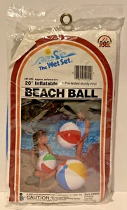 Vintage Intex 20" Beach Ball Inflatable The Wet Set #59020 New Sealed 1983 Rare - Imagen 1 de 4