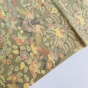 Love Bird #A 13.5x40 Vintage Japanese Kimono Silk Fabric Panel RR89 - Picture 1 of 7