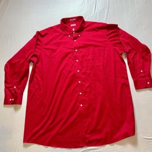 Camisa IZOD Hombres Grande y Alta Roja Manga Larga Abotonada 20 4X XXXXL Preppy Normcore - Imagen 1 de 8