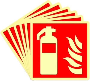 6 Stück Feuerlöscher Schild 15 x 15 cm Selbstklebend Schild Feuerlöscher Nachleu - Bild 1 von 7