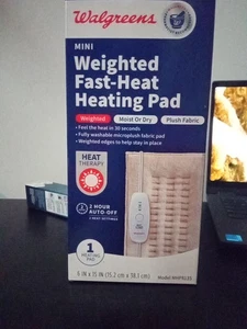 Walgreens Tappetino riscaldante pesato a riscaldamento rapido umido o secco 6" x 15" ~ peluche e lavabile - Foto 1 di 1