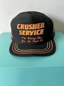 Vintage Cruiser Service Snapback Trucker Hat 3 Three Stripe Cap Mesh USA racing - Picture 1 of 5