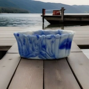 Aladdin Achat Schale #654 blau & weiß keine Chips oder Risse - Bild 1 von 6