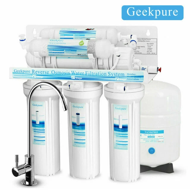 Geekpure RO5-AF 6-Stage Reverse Osmosis Drinking Water Filter System with Alkaline