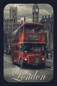 Holzschild 20x30 London England Bus Bild Tafel  Wand Deko Bar Kneipe Cafe Sammle - Bild 1 von 4