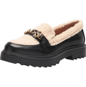 Circus Sam Edelman Sz 8.5 Shearling Lug Sole Loafer Chunky Sherpa Horsebit Shoes - Picture 1 of 6