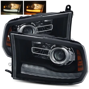 09-18 Ram 1500/10-18 2500/3500 Black Projector Headlights Dual/Quad Upgrade Kit - Picture 1 of 8