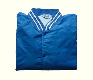 VTG MADE IN PAKISTAN HABAND COACH LETTERMAN BLUE FADED 90s 80s JACKET MENs SZ L - Picture 1 of 4