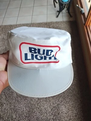 Gorra BUD LIGHT Cerveza Rojo Azul Logo De Colección Años 80 Blanco Pintor  Foto 1 de 4