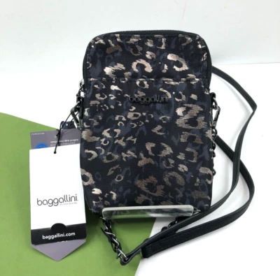 Bolso Bandolera Baggallini Para Mujer Take Two RFID Bryant Metálico Guepardo Nuevo con Etiquetas Foto 1 de 4