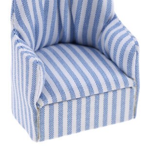 1:12 dollhouse miniature furniture stripe sofa chair for bed room living r_au