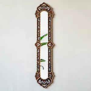 Walnut Colonial Narrow Mirror – Handmade Long Skinny Accent Mirror for Home - Picture 1 of 10