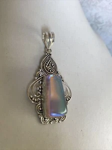 2,25" Regenbogen Mondstein Sterling 925 Anhänger - Bild 1 von 8