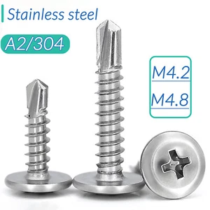 M4.2 M4.8 Selbstschneidende Kreuzschlitzschrauben aus Edelstahl 304 A2 - Picture 1 of 38