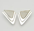 Modernist Creator 14k Sterling Silver Abstract Tips Vintage Loops JRS