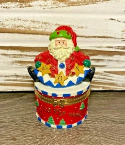 Babbo Natale "Gioia al Mondo" Scatola Portagioie con Cerniera Decorazione Natalizia - Foto 1 di 5