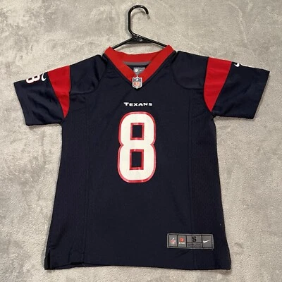 Camiseta deportiva juvenil de los Houston Texans pequeña 8 azul mate Schaub en el campo NFL Foto 1 de 4