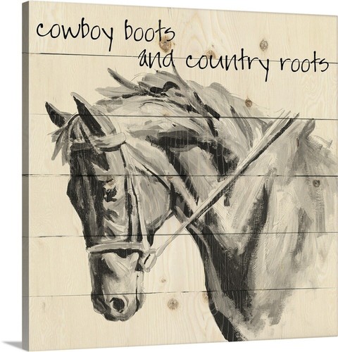 Country Roots Canvas Wall Art Print, Horse Home Decor