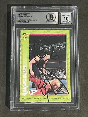 SHAWN MICHAELS & SID VICIOUS 1996-98 WWF MAGAZINE SIGNED CARD BAS GEM MINT 10 - Image 1 of 2
