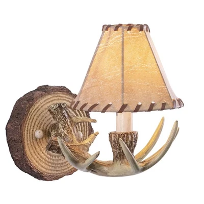 Vaxcel - Lodge 1-Light Wall Sconce in Rustic Style 9 Inches Tall and 8.5 Inches - Image 1 of 4