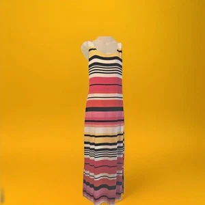 Damen Jessica Howard Missy langes ärmelloses Kleid Gr. XL rosa Streifen gefüttert Neu mit Etikett - Bild 1 von 11
