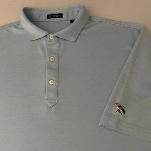 Turtleson Mens XL Polo Shirt Light Blue Robin Embroidery Golf Casual - Picture 1 of 7
