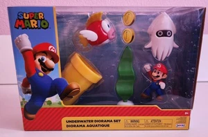 2019 Super Mario Nintendo Underwater Figure Diorama Play Set Brand New - Picture 1 of 2