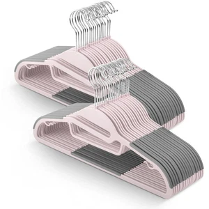 Non-Slip Hangers - Durable Slimline Design, Space Saving 360 Swivel BLUSH PINK - Picture 1 of 8