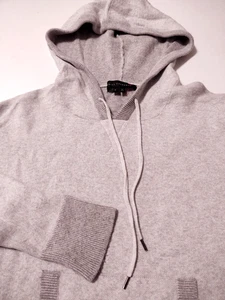 SKULL CASHMERE Cotton/Cashmere (S) HOODIE Sweater WIDE BODY Short Front POCKETS - Picture 1 of 7